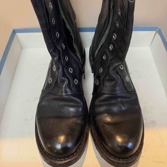 Moma Leather Printed Combat Boots Women's - Picture 2 of 6